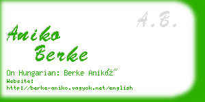 aniko berke business card